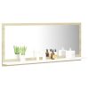 Bathroom Mirror White and Sonoma Oak 35.4"x4.1"x14.6" Engineered Wood - Beige