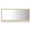 Bathroom Mirror White and Sonoma Oak 31.5"x4.1"x14.6" Engineered Wood - Beige