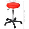 Office Stool Red Faux Leather - Red