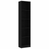 5-Tier Book Cabinet Black 15.7"x9.4"x68.9" Engineered Wood - Black