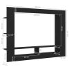 TV Cabinet Black 59.8"x8.7"x44.5" Engineered Wood - Black