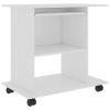 Computer Desk High Gloss White 31.5"x19.7"x29.5" Engineered Wood - White