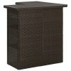 Corner Bar Table Brown 39.4"x19.7"x41.3" Poly Rattan - Brown