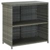 3 Piece Bar Set Poly Rattan Gray - Grey