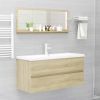 Bathroom Mirror Sonoma Oak 39.4"x4.1"x14.6" Engineered Wood - Brown