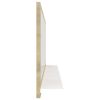 Bathroom Mirror White and Sonoma Oak 39.4"x4.1"x14.6" Engineered Wood - Beige