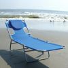 Folding Chaise Lounge - Blue