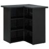 Corner Bar Table Black 39.4"x19.7"x41.3" Poly Rattan - Black