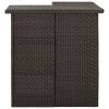 Corner Bar Table Brown 39.4"x19.7"x41.3" Poly Rattan - Brown