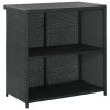 3 Piece Bar Set Poly Rattan Black - Black