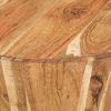 Coffee Table Ã˜25.6"x12.2" Solid Acacia Wood - Brown