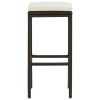 Bar Stools with Cushions 4 pcs Brown Poly Rattan - Brown