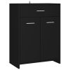 Bathroom Cabinet Black 23.6"x13"x31.5" Engineered Wood - Black