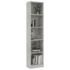 5-Tier Book Cabinet Concrete Gray 15.7"x9.4"x68.9" Engineered Wood - Grey