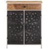 Sideboard 23.6"x13.8"x29.5" Rough Mango Wood & Iron - Brown