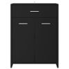 Bathroom Cabinet Black 23.6"x13"x31.5" Engineered Wood - Black