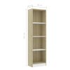 4-Tier Book Cabinet White and Sonoma Oak 15.7"x9.4"x55.9" Engineered Wood - Multicolour