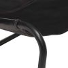 Relaxing Chair Black Real Leather - Black