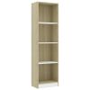 4-Tier Book Cabinet White and Sonoma Oak 15.7"x9.4"x55.9" Engineered Wood - Multicolour