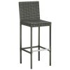 Garden Bar Stools with Cushions 4 pcs Gray Poly Rattan - Grey