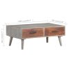 Coffee Table Gray 39.4"x23.6"x15.7" Solid Rough Mango Wood - Grey