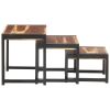 Nesting Tables 3 pcs Solid Wood with Sheesham Finish - Brown