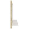 Bathroom Mirror White and Sonoma Oak 31.5"x4.1"x14.6" Engineered Wood - Beige