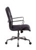 Indra Office Chair; Onyx Black Top Grain Leather YJ - 92569