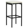 Bar Stools with Cushions 6 pcs Black Poly Rattan - Black