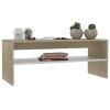 Coffee Table White and Sonoma Oak 39.4"x15.7"x15.7" Engineered Wood - Multicolour