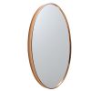 35 Inch Oval Hanging Accent Wall Mirror with Metal Frame; Matte Gold - as Pic