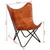 Butterfly Chair Brown Real Leather - Brown