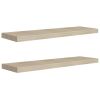 Floating Wall Shelves 2 pcs Oak 35.4"x9.3"x1.5" MDF - Brown