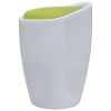 Stool White and Green Faux Leather - White