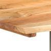 Dining Table 63"x31.5"x29.9" Solid Acacia Wood - Brown