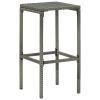 Bar Stools with Cushions 6 pcs Gray Poly Rattan - Grey