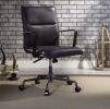 Indra Office Chair; Onyx Black Top Grain Leather YJ - 92569