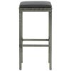 Bar Stools with Cushions 6 pcs Gray Poly Rattan - Grey