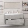 Bathroom Furniture Set Concrete Gray Engineered Wood - Gray