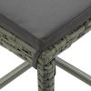 Bar Stools with Cushions 6 pcs Gray Poly Rattan - Grey