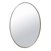 35 Inch Oval Hanging Accent Wall Mirror with Metal Frame; Matte Gold - as Pic