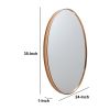 35 Inch Oval Hanging Accent Wall Mirror with Metal Frame; Matte Gold - as Pic