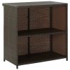 3 Piece Bar Set Poly Rattan Brown - Brown