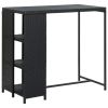 Bar Table with Storage Rack Black 47.2"x23.6"x43.3" Poly Rattan - Black