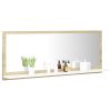 Bathroom Mirror White and Sonoma Oak 39.4"x4.1"x14.6" Engineered Wood - Beige