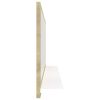 Bathroom Mirror White and Sonoma Oak 35.4"x4.1"x14.6" Engineered Wood - Beige