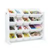 Child Space-Saving Plastic Organizing Racks, White - White