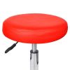 Office Stool Red Faux Leather - Red