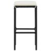 Bar Stools with Cushions 4 pcs Black Poly Rattan - Black