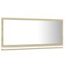 Bathroom Mirror White and Sonoma Oak 31.5"x4.1"x14.6" Engineered Wood - Beige